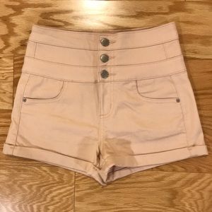 High waisted pink shorts